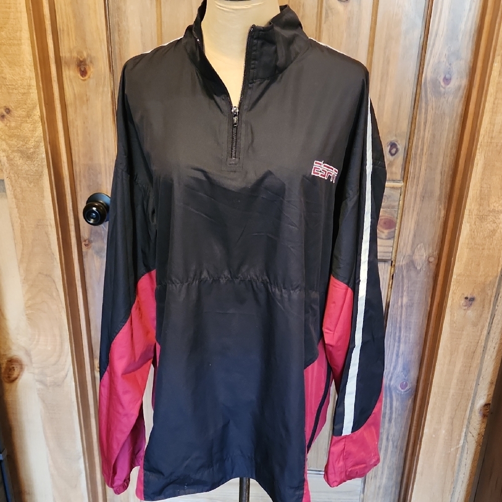 Black and Red Quarter-Zip Pullover